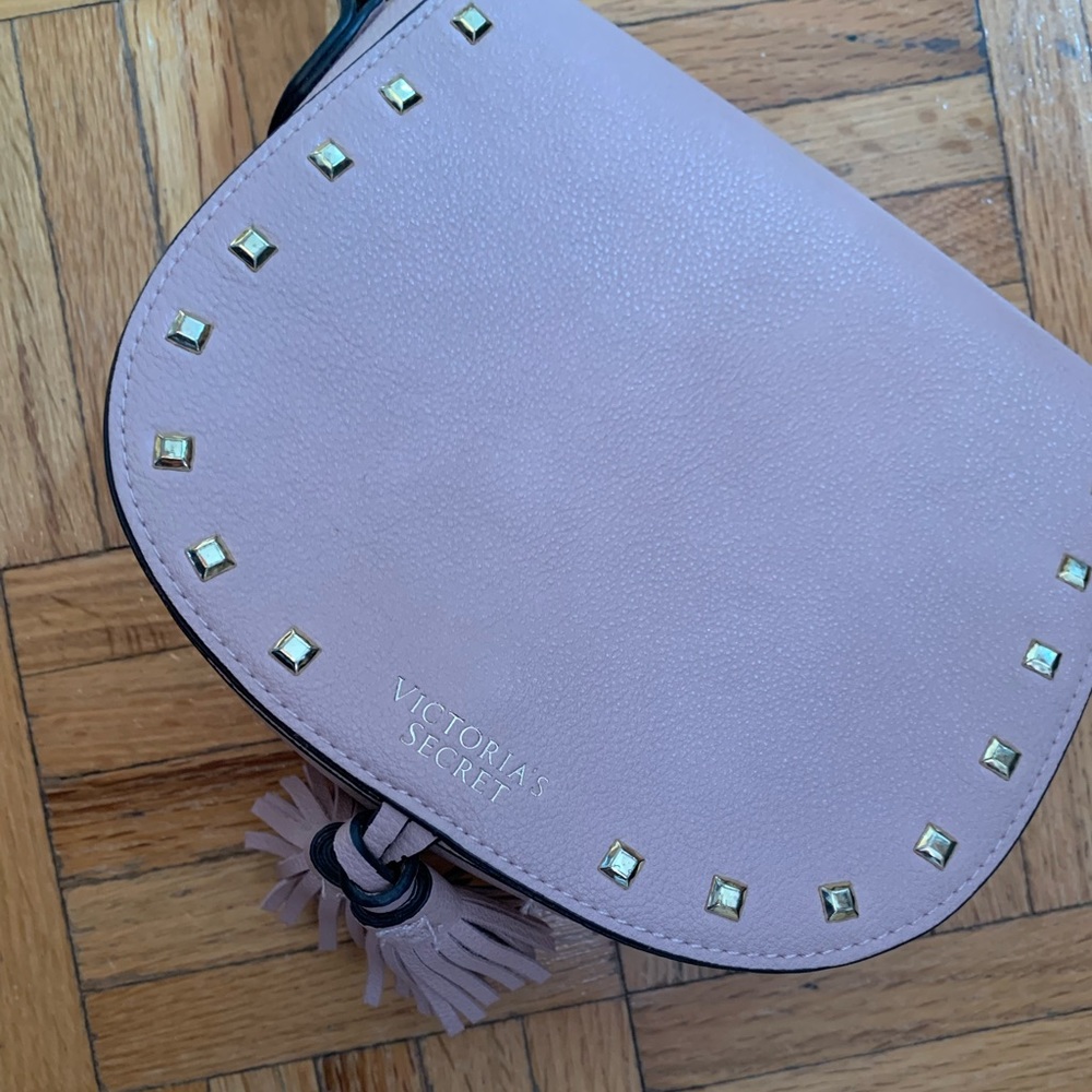 Victorias Secret Powder Pink Studded Side Party Bag Small Purse Handbag